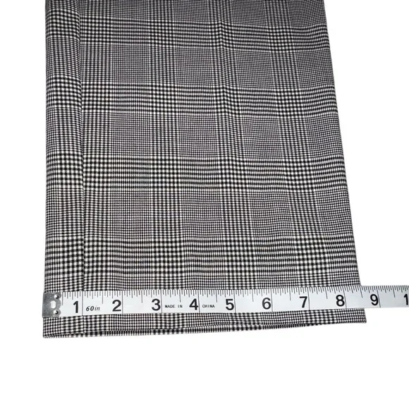 EUC St. John Wool Spandex Stretch Trouser Dress Pant Black Cream Plaid Size 12 - Picture 14 of 14